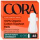 thumbnail image 1 of Almohadillas sanitarias Cora, 100% algodón orgánico, ultrapesadas, 48 unidades, 1 of 7