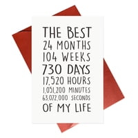 Tarjeta De Felicitación Gonzey 2º Aniversario Diseño Dulce