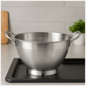 Colador Alto 24Cm Acero Inox Cuiner Plateado