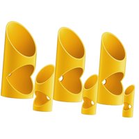 Magideal - 6 Herramientas De Corte De Espuma Para Tuberías, Plantilla De Corte De Aislamiento De Tuberías, Profesional Para Aislamiento De Tuberías Ramificadas, Amarillo