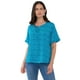 thumbnail image 1 of Blusa Mujer Manga Corta Detalle Print Turquesa Corona, 1 of 5