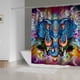 thumbnail image 1 of 1pc Elephant Flower Shower Curtain Set - Soft and Durable Bathroom Compartment Shower Curtain with 12pcs Plastic Hooks, 1 of 5