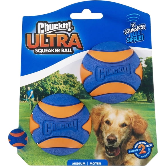 Juguete para perros Chuckit! Pelota Ultra Squeaker para razas medianas, x2