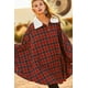 thumbnail image 1 of Poncho a Cuadros con Cuello Alto y Cierre en Contraste en el Bolsillo Interior Delantero, 1 of 7