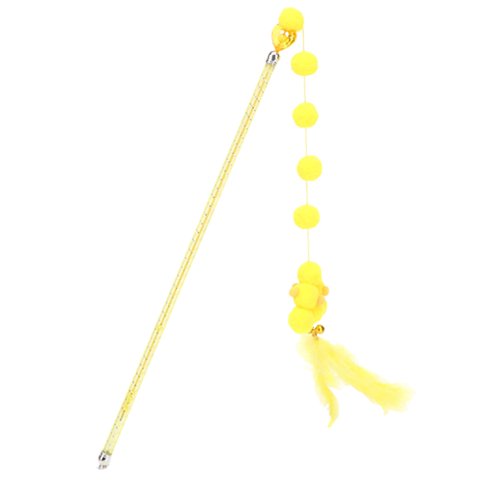 Ioensy - Juguete Interactivo Cat Teaser Para Ejercitar El Coeficiente Intelectual Y Mejorar La Varita Divertida Amarilla
