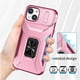 thumbnail image 5 of Funda Armada para iPhone 14 con Tapa Deslizante y Soporte Magnético Giratorio Rosa, 5 of 5