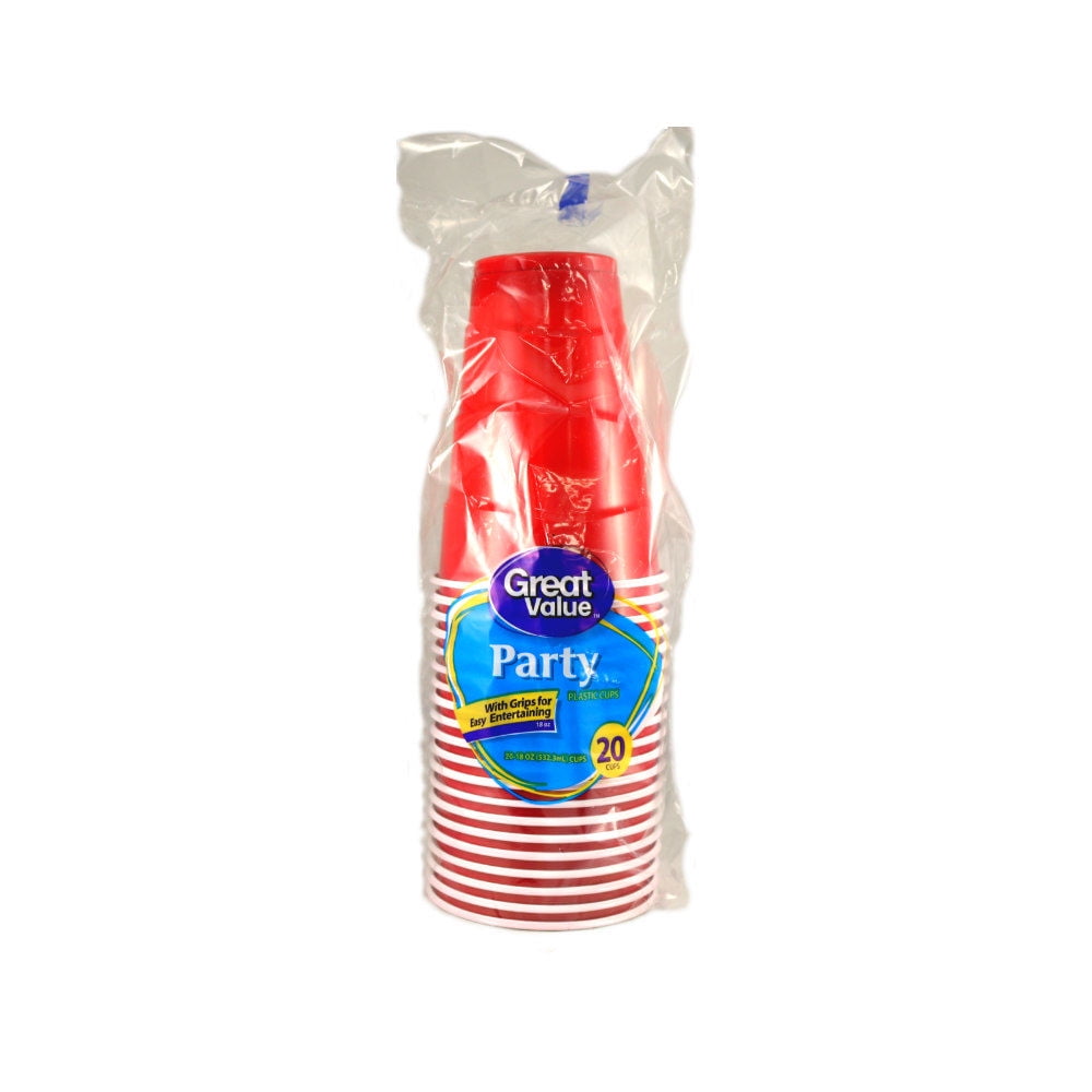 Vaso Plástico Rojo 500 Cc 20 Un Great Value