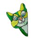 thumbnail image 1 of Gato Que Mira A Escondidas Vidrieras Suncatcher Amante Regalo Vitral Colgante Verde, 1 of 5
