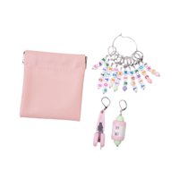 Bothyi - Marcadores De Punto Con Letras Y Tijeras, Marcador De Punto De Bloqueo Para Crochet, Color Rosa