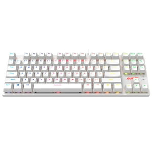 Teclado Mecánico Retroiluminado Blanco Switch Black-Ajazz Robocop 87K