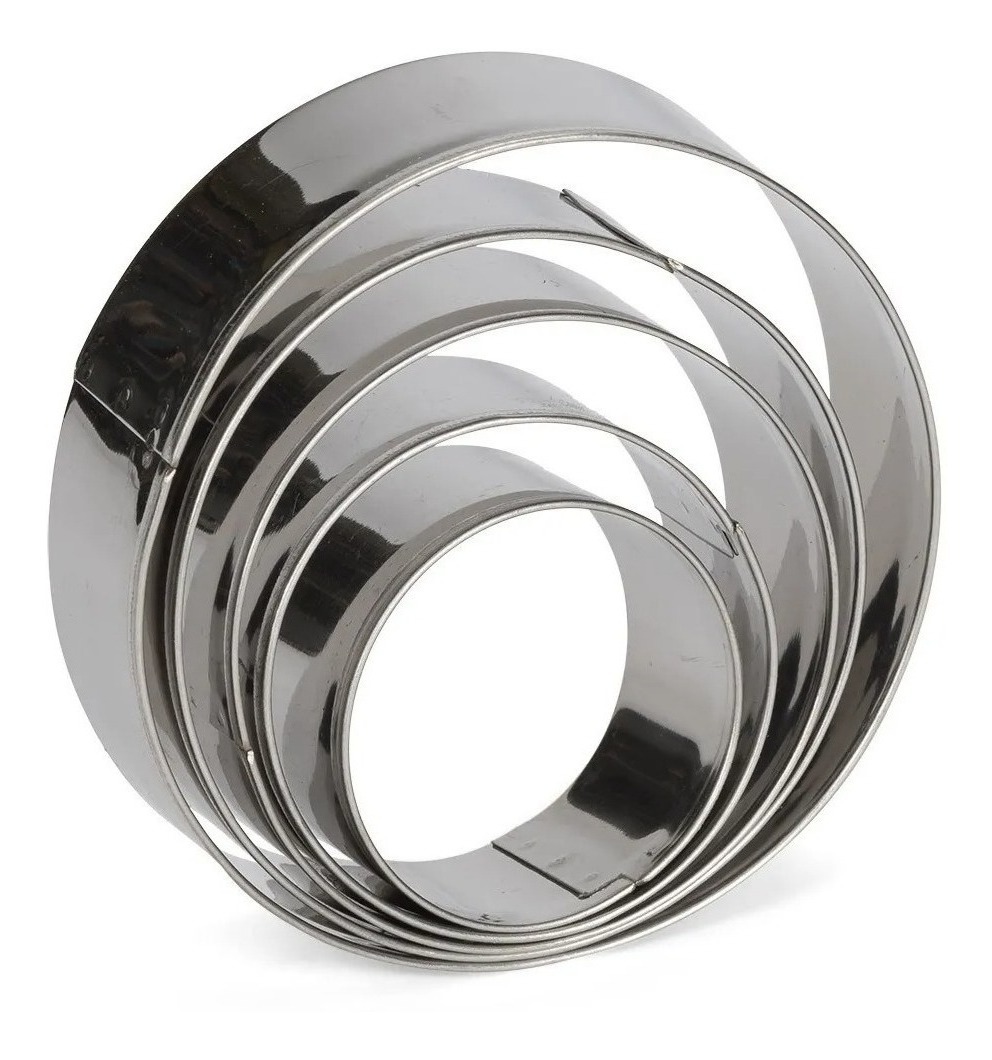 Genérico - 5 Moldes Galletas Circulo Molde De Galleta Cortador Premium