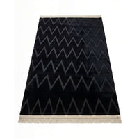 Genérico - Alfombra 180 X 200 Jacquard Decorativa Color Negro 2