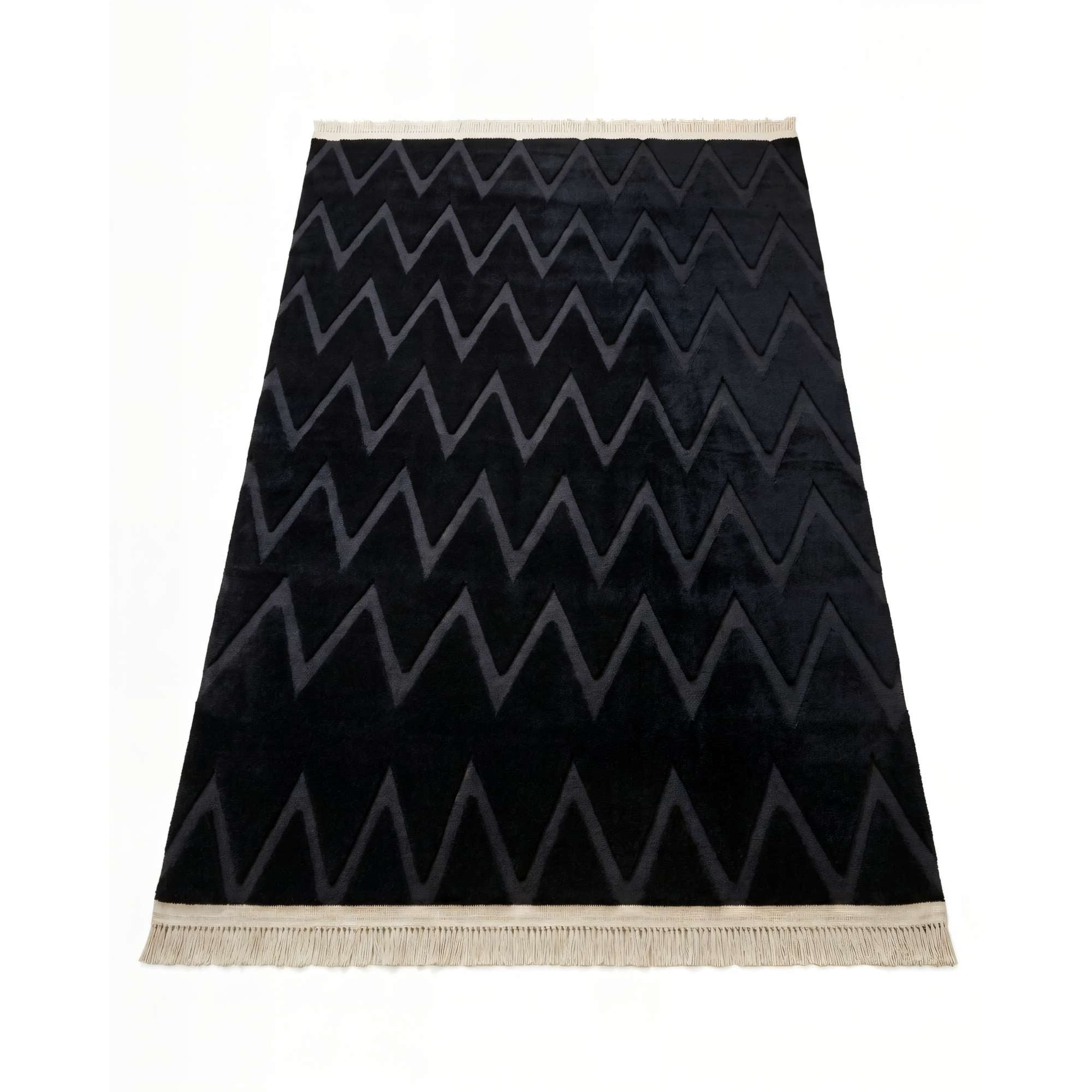 Genérico - Alfombra 180 X 200 Decorativa Jacquardcolor Negro 2