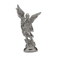 Bothyi - Estatua De Metal De San Miguel Del Santo Ángel Para La Entrada, Escritorio, Sala De Estar, Plata