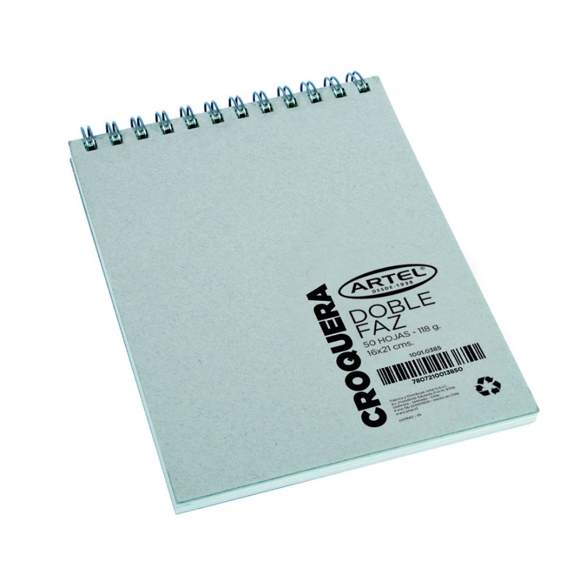 Croquera Doble Faz Espiral 50 Hojas 16x21cm. Artel