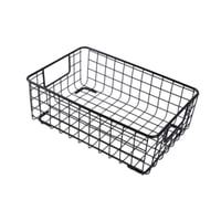 Magideal - Cesta De Almacenamiento De Alambre Con Asas, Cesta Portátil Compacta De Hierro Retro Para Escritorio, Para Oficina, Lavandería, Guardería, Cosméticos, L