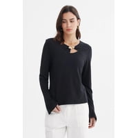 Fashionspark - Polera Mujer Aplicación Metalica En Pecho Negro
