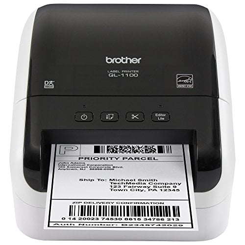 Impresora Térmica De Etiquetas Brother Ql-1100 De Gran Formato Negra