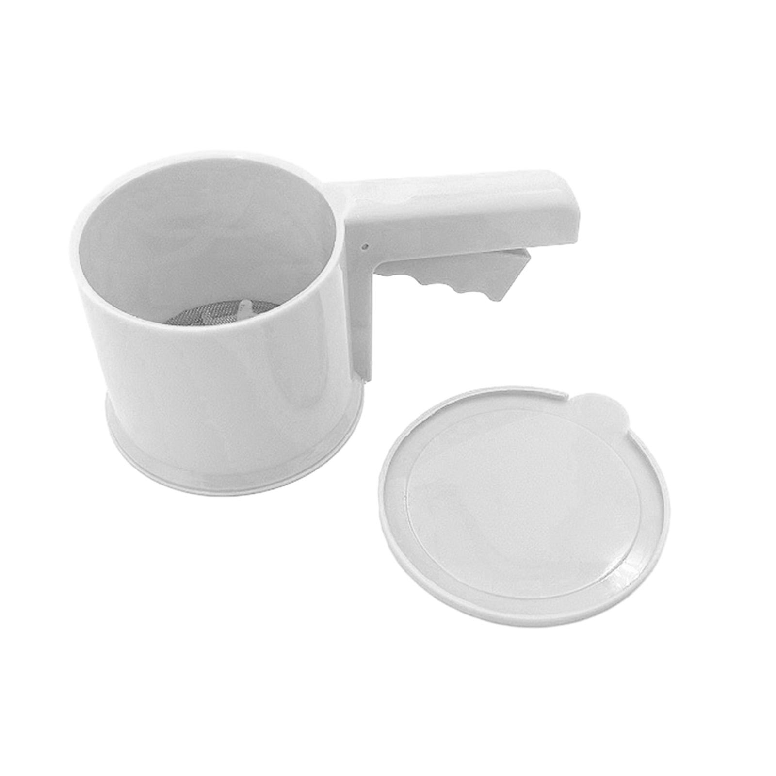 Bothyi - Manivela Tamiz De Harina Tamiz Para Hornear Tazón Agitador De Azúcar En Polvo Para Cocina Blanco