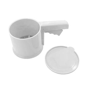 Bothyi - Manivela Tamiz De Harina Tamiz Para Hornear Tazón Agitador De Azúcar En Polvo Para Cocina Blanco