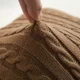 thumbnail image 3 of Funda Cojin 45x45 Estilo Nordico Cozy Cable Stripe Larentia Marrón oscuro, 3 of 6