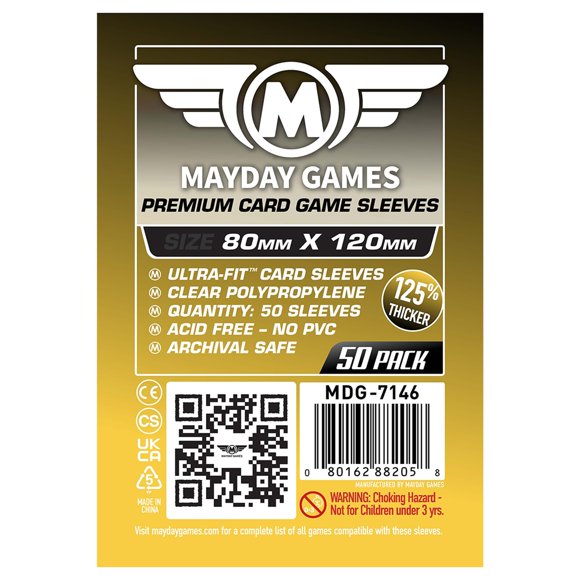 Fundas para cartas Mayday Games 80 × 120 mm, paquete de 50 (MDG‑7146)