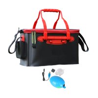 Ioensy - Contenedor Para Peces Vivos, Cubo Para Peces Plegable Grueso Para Acampar, Jardinería, Pesca, Bomba De Oxígeno Negra M