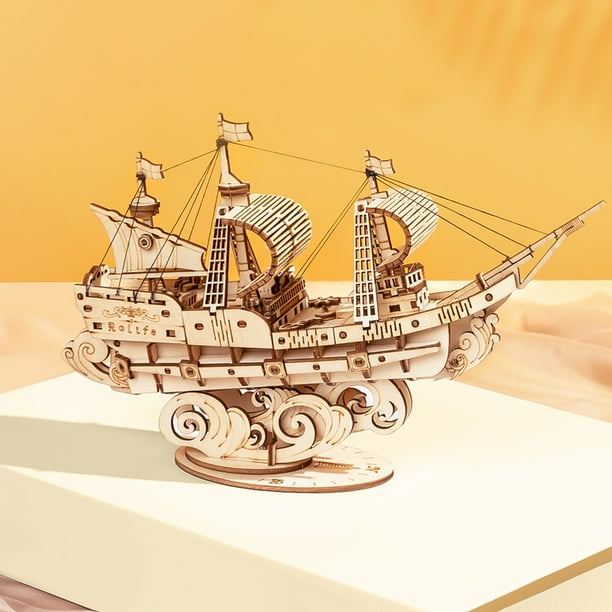 Wooden Puzzle Of 3D Three-dimensional Ship Model
