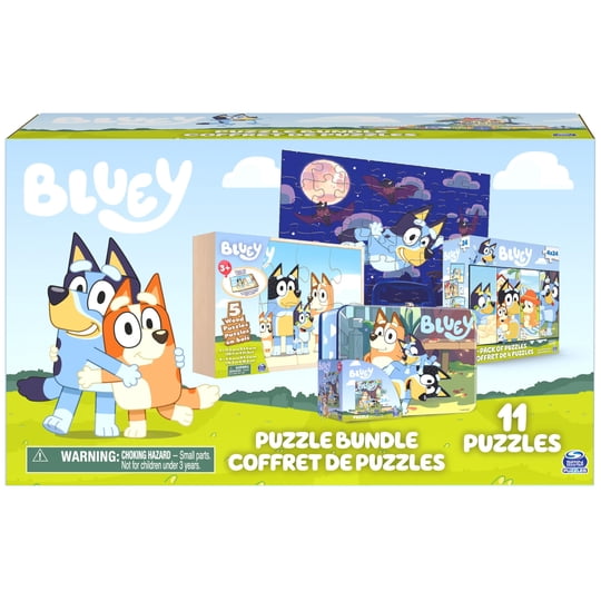 Juego De Rompecabezas Bluey 11 Rompecabezas Wood & Fuzzy Para Niños