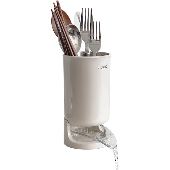 Porta Utensilios Carrotez Autodrenante Beige para Cocina