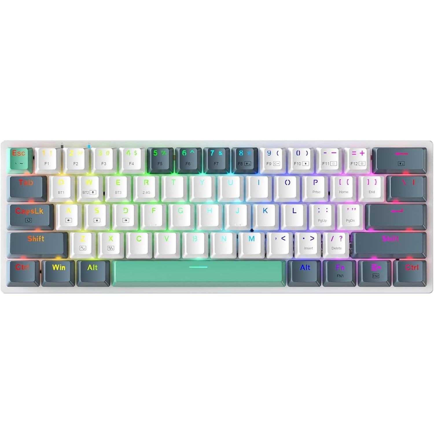Machenike K500a-b61w Teclado Mecánico Inalámbrico 60% Rgb
