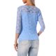 thumbnail image 3 of INSPIRE CHIC Blusa de Encaje Floral de Halloween para Mujer, Manga 3/4, Cuello Redondo, Talla L, Azul Cielo, 3 of 6