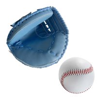 Ioensy - Guantes De Receptor De Béisbol Pu Con Pelota De Béisbol Teeball Guante Hombres Mujeres Unisex Azul