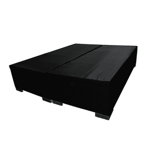 Mueblart - Base De Cama Baúl King Lino Negro Con Mecanismo