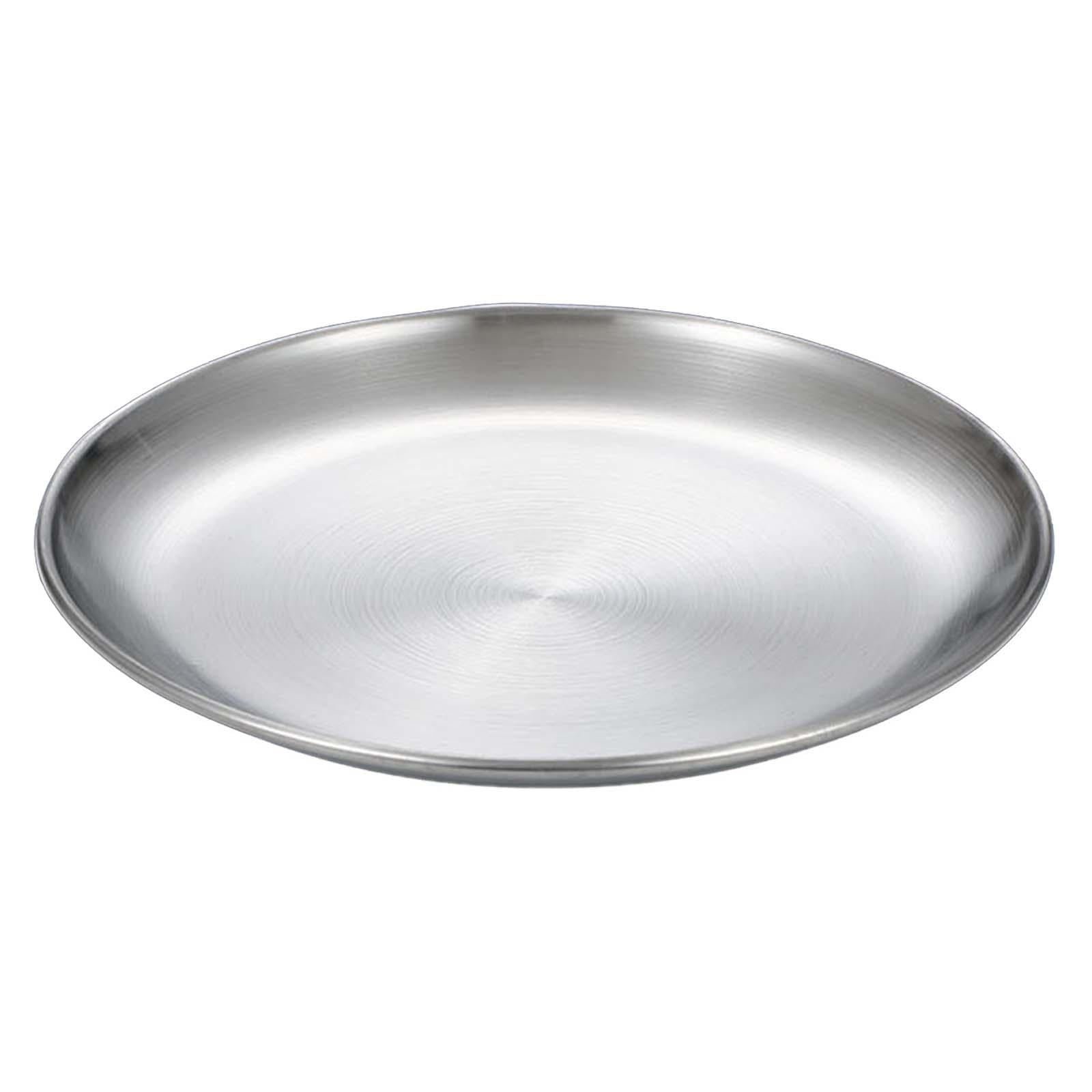 Bothyi - Platos De Cena De Acero Inoxidable Plato De Servicio Reutilizable Para Fiesta Postre Hotel Siliver 14cm