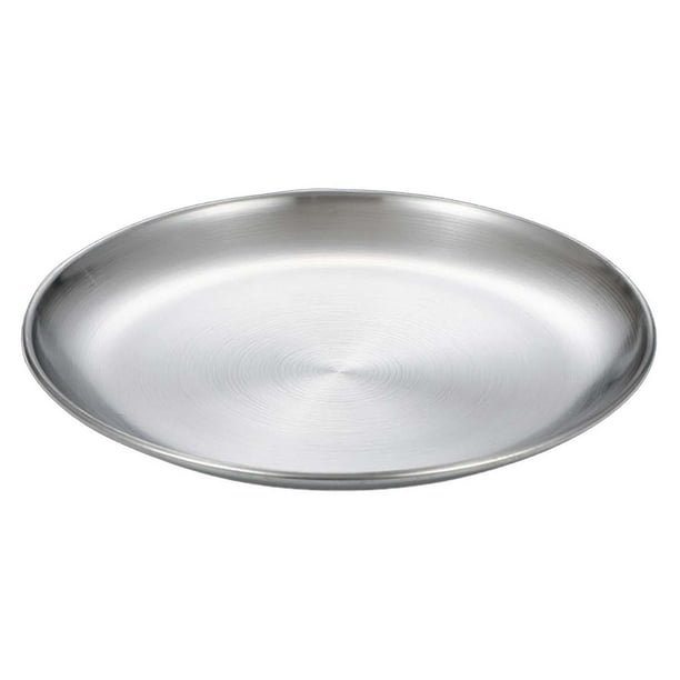 Platos De Cena De Acero Inoxidable Plato De Servicio Reutilizable Para Fiesta Postre Hotel Siliver 14cm