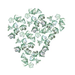 Magideal - 100 Cuentas De Flores, Cuentas Espaciadoras Para Mujeres, Para Regalo, Adorno, Artesanía, Decoraciones Transparentes, Cuentas De Flores, Fabricación D Verde