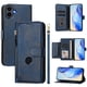 thumbnail image 5 of Funda tipo cartera para Nothing CMF Phone 1 con bolsillo con cremallera, tarjetero, soporte, correa para la muñeca y tapa de cuero azul, 5 of 5
