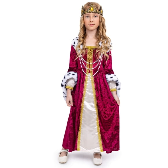 Disfraz de reina de Estados Unidos para niñas con vestido y corona