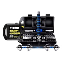 Mancuernas Cromadas 20Kg Ajustables + Barra Unibles Overfit