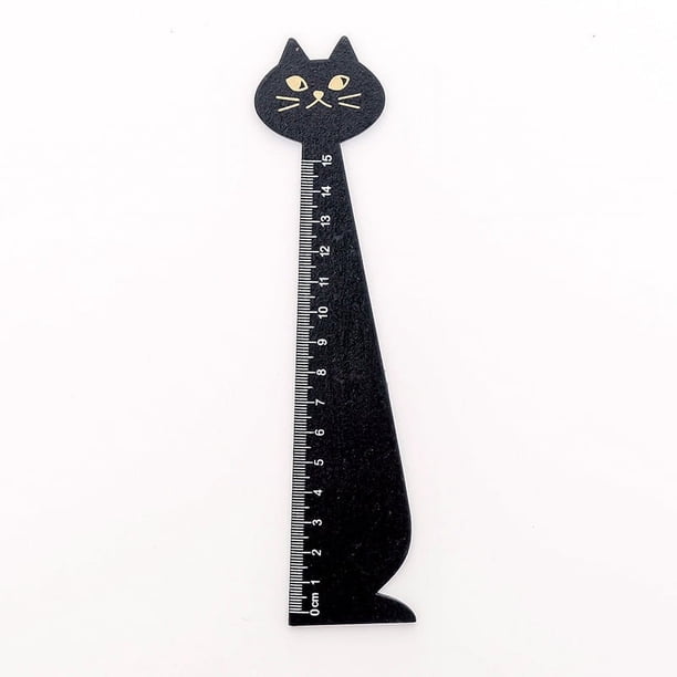 Cute Cartoon Cat Wood Ruler - Perfect for Learning and Environmental Protection!