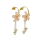 thumbnail image 1 of Aros estilo coreano flor rosada cristal dorado baño de oro, 1 of 3
