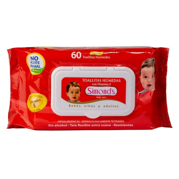 Toallitas Húmedas Simond's Baby Care Vitamina E, 60 Un