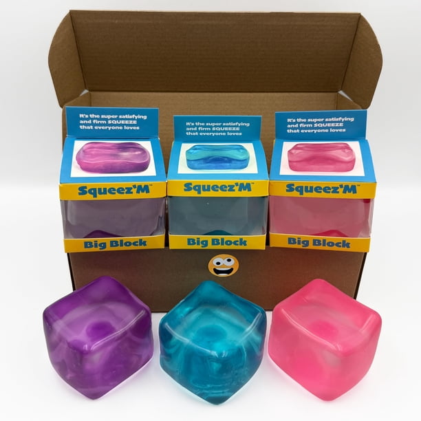 Cubo sensorial antiestrés Squeez'M Big Block XL, 35 % más grande