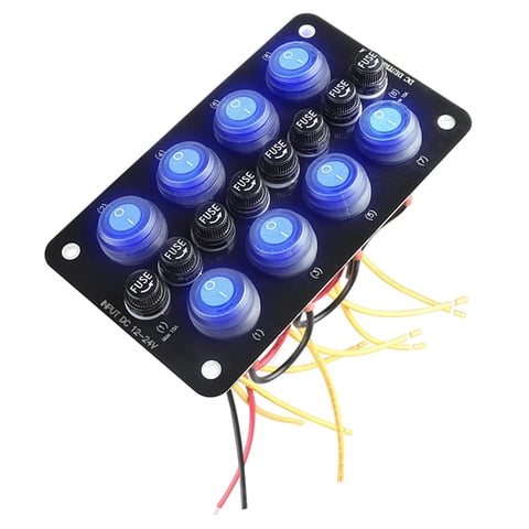 Ioensy - Disyuntor Del Interruptor De Palanca Del Panel Del Interruptor Basculante De 8 Bandas Apto Para Hombres De Yates