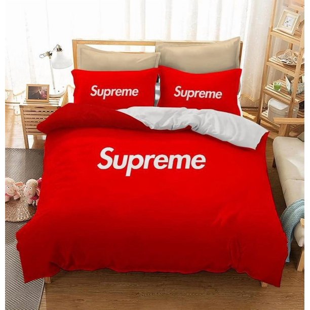 Supreme Logo Quilt Duvet Cover Set Bedspread Kids Bedding Bed Linen