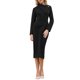 thumbnail image 2 of INSPIRE CHIC Vestido Elegante de Mujer Lápiz Cuello en V Manga Larga 2025 Vestidos de Trabajo a la Rodilla XL Negro, 2 of 5