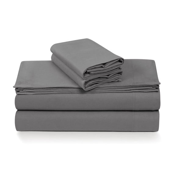 Juego de sábanas Tribeca Living de franela 100% algodón Cal King Grey