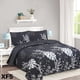 thumbnail image 1 of Cubrecama Quilt Verano King - Negro Blanco Hojas XF5, 1 of 3