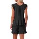 thumbnail image 3 of INSPIRE CHIC Conjunto de Pijama de Mujer con Mangas Volantes, Conjunto de Ropa de Dormir Suave y Transpirable de Viscosa con Pantalones Cortos y Cintura Elástica XL Negro, 3 of 6